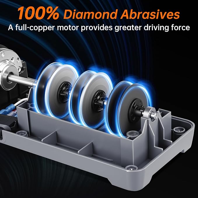 Knife Sharpener, Professional 3-Stage Electric Knife Sharpener for Kitchen Knives, 100% Diamond Abrasive for 20° Precision Angle Guide, Quickly Sharpening and Polish Blades