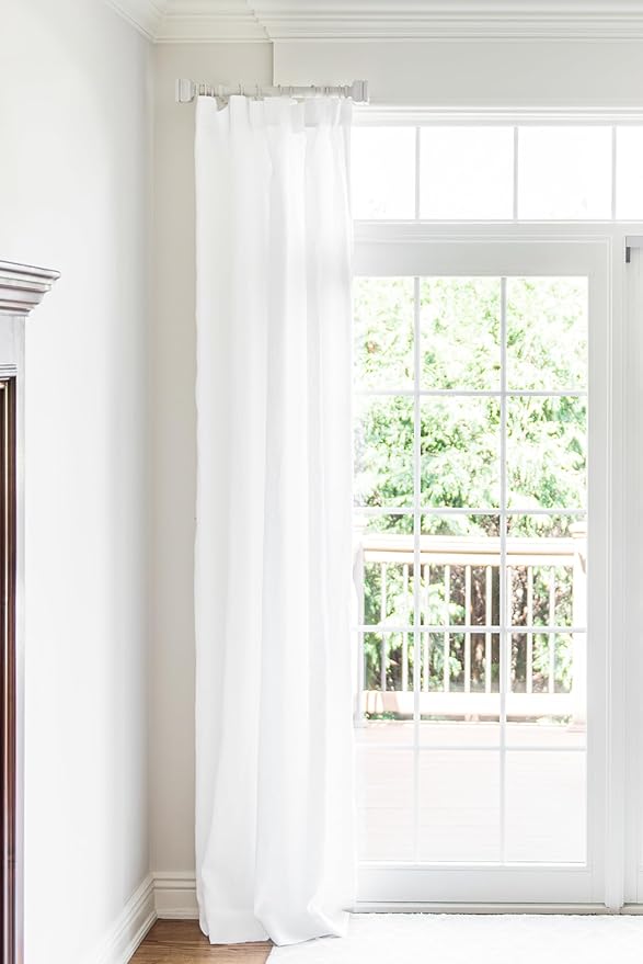 BlastHome® Luxury Curtain Rings – Premium Metal with Quiet, Smooth Nylon Inserts – Pinhooks and Clips Included – 1 1/2" Inside Diameter – 18 Rings for Two Standard Curtains – Brushed White