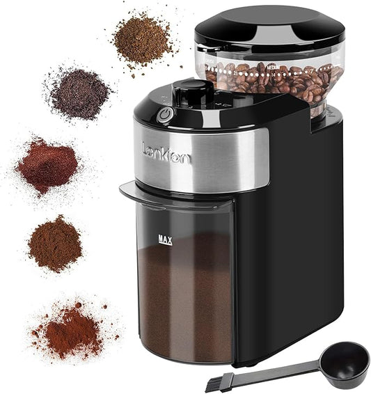 Burr Coffee Grinder Electric - Adjustable Burr Grinder with 28 Precise Grind Settings for 12 Cups - Coffee Grinders for Home Use - Professional Coffee Bean Grinder - Stainless Steel