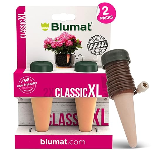 Blumat Plant Watering Devices | Classic XL Self Watering Planter Insert | Automatic Drip Plant Watering Stakes for Pots | Prevents Overwatering and Underwatering for Healthy Growth | 2 Pack