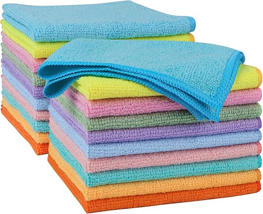 AIDEA Microfiber Cleaning Cloth, 20PK, Soft Lint Free Rags, Microfiber Towels for Cars, Kitchen Cloth, Dusting Cloth for Home, Window, Cleaning Supplies, 11.5"×11.5"