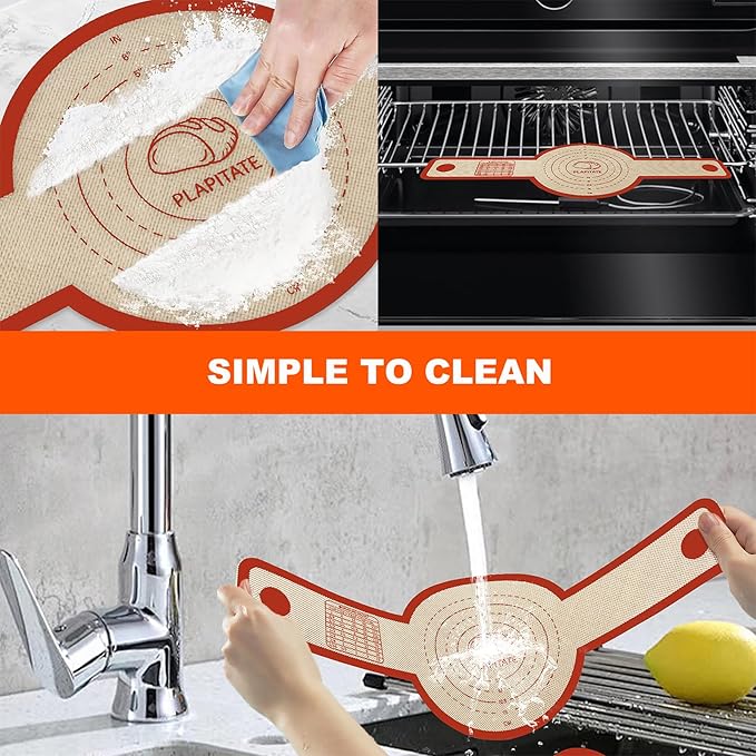 Silicone Bread Sling for Dutch Oven Liner, 2 Pack Non-Stick, Easy Clean Reusable Silicone Baking Mat with Long Handles, Easy to Transfer Sourdough Bread, Red