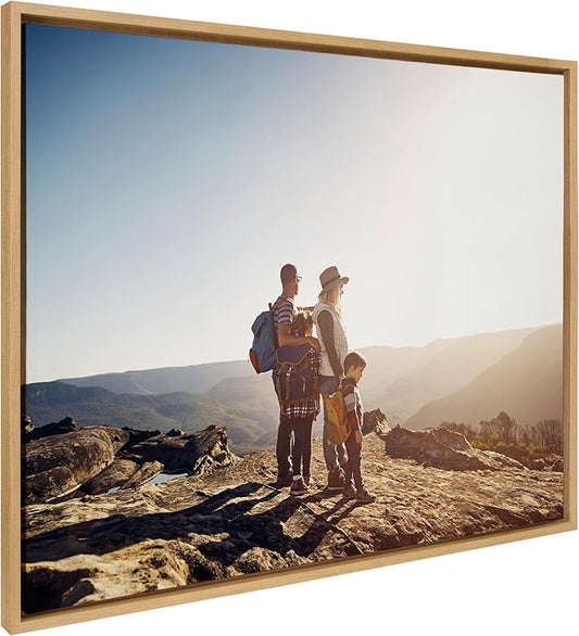 Kate and Laurel Custom Printed Framed Canvas Wall Art, 41.5x31.5 Natural, Sylvie Personal Canvas Print with Your Photos for Bedroom, Living Room Gallery Wall Decor | Printed and Hand Framed in the USA