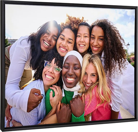 Kate and Laurel Custom Printed Framed Canvas Wall Art, 38x28 Black, Sylvie Personal Canvas Print with Your Photos for Bedroom or Living Room Gallery Wall Decor | Printed and Hand Framed in the USA