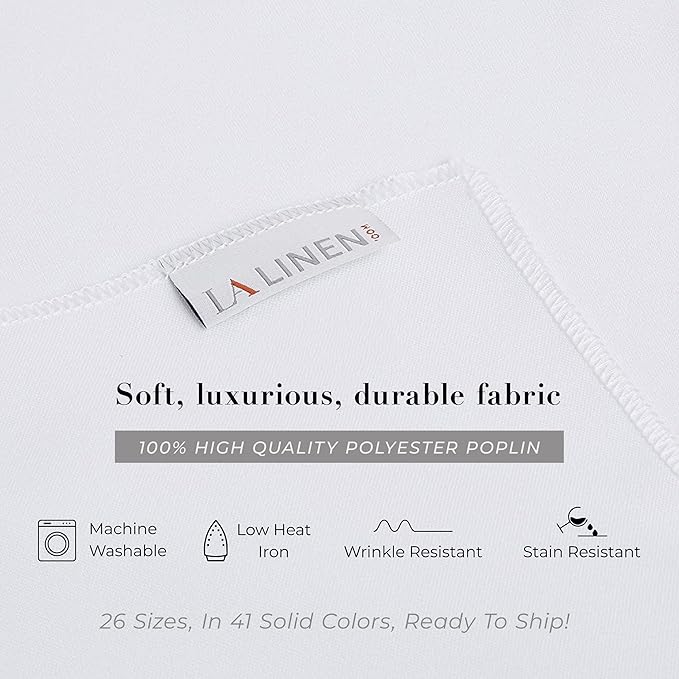 LA Linen Polyester Poplin Washable Rectangular Tablecloth, Stain and Wrinkle Resistant Table Cover 60x120, Fabric Table Cloth for Dinning, Kitchen, Party, Holiday 60 by 120-Inch, Khaki