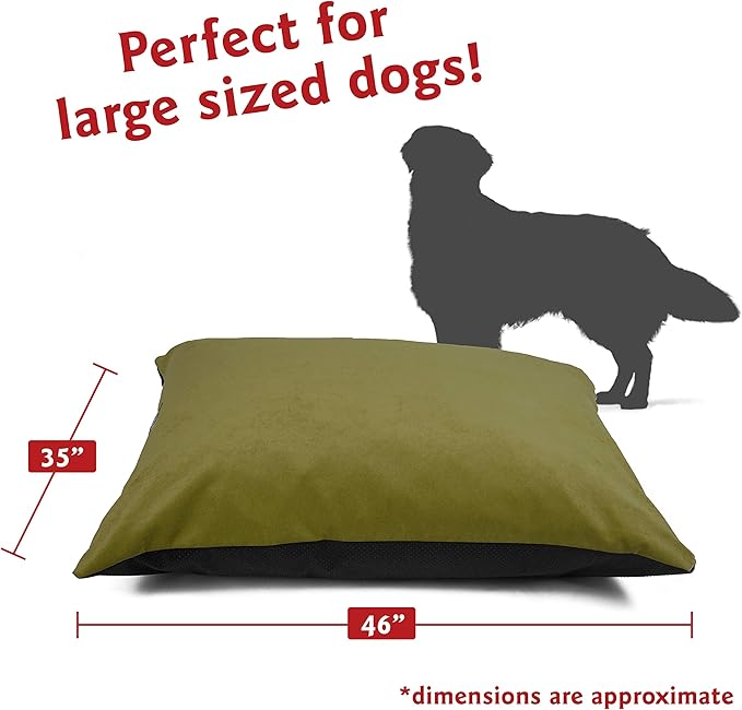 Majestic Pet Rectangle Large Dog Bed Washable, Non-Slip for Large Breeds 46 x 35 Inch Villa Fern