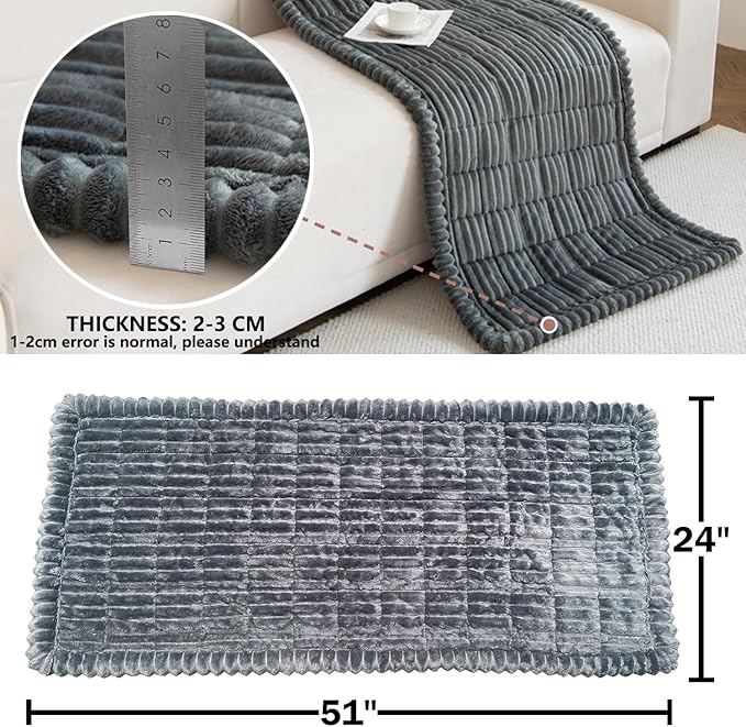 Dog Bed Mat for Car Backseat Extender, Non-Slip Pet Bed Mat for Car Back Seat Protector Cover, Furry Dog Couch Cover, Washable Travel Dogs Bed for Cars, SUVs, Sedans. (51" x 24") (Dark Grey, M)