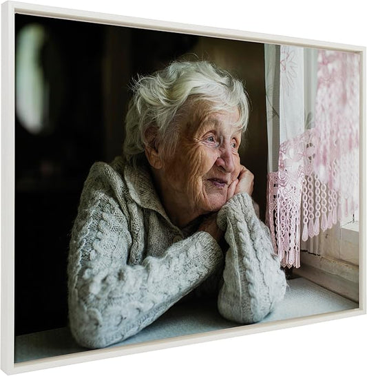 Kate and Laurel Custom Printed Framed Canvas Wall Art; 38x28 White; Sylvie Personal Canvas Print with Your Photos for Bedroom or Living Room Gallery Wall Decor | Printed and Hand Framed in the USA