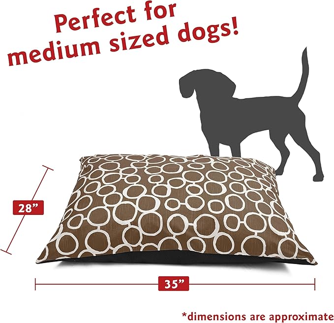 Majestic Pet Rectangle Medium Dog Bed - Non-Slip, Washable, Comfy Crate Pillow for Sleeping - Kennel Bed for Medium Breed, 35 x 28 Inch - Fusion Mocha