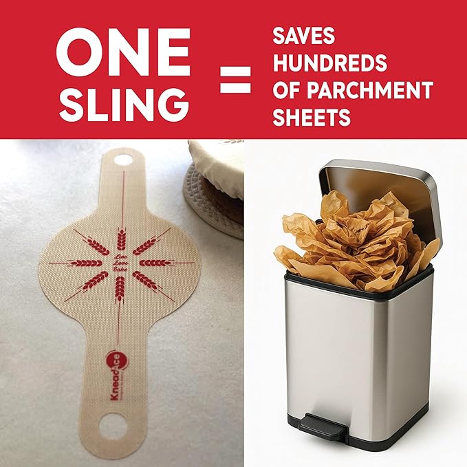 KneadAce Silicone Bread Sling Set Of Oval & Round with Long Handles, Nonstick＆Reusable Easy-Lift Baking Mat Easy Clean Dutch Oven Liners, Sourdough Baking Supplies, Ideal As Gift For Bakers