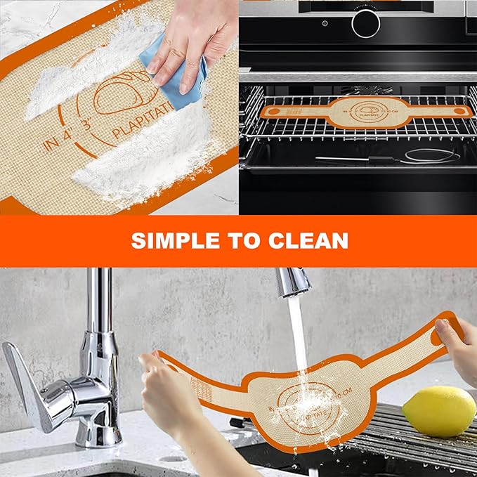 Silicone Bread Sling Dutch Oven Liner, Non-Stick & Easy Clean Reusable Oval Silicone Bread Sling Baking Mat, Easy to Transfer Sourdough Bread - 2 Orange Set