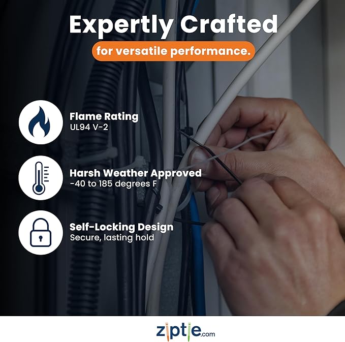 ZipTie.com 12-Inch Natural Releasable Pawl Zip Ties - 50-lb Tensile Strength Cord Management - UL Listed Reusable Cable Ties - UL 21 Listed, UV Resistant, Indoor & Outdoor Multi-Purpose (100-Pack)