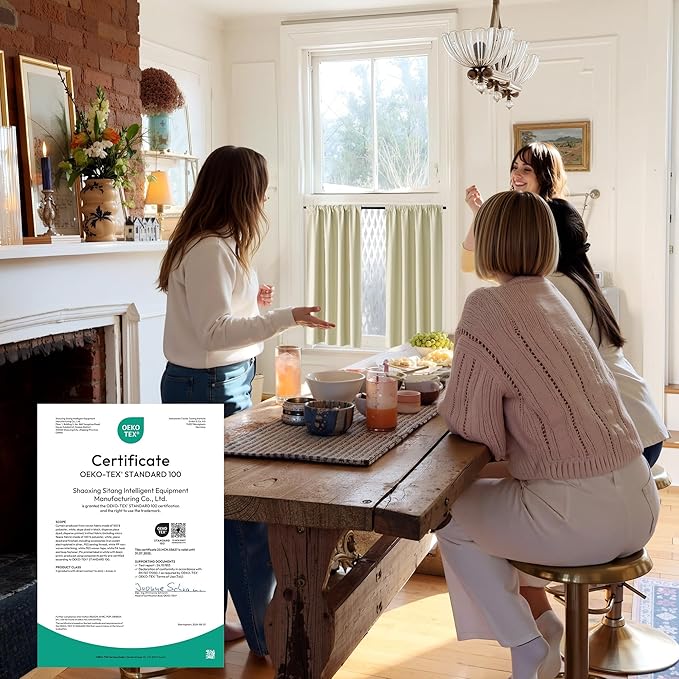 RYB HOME 100% Blackout Basement Curtains 36 inches Long, Heat & UV Blocking Total Room Darkening Noise Reducing Curtains for Bathroom RV Campers, Beige, 2 Panels Set