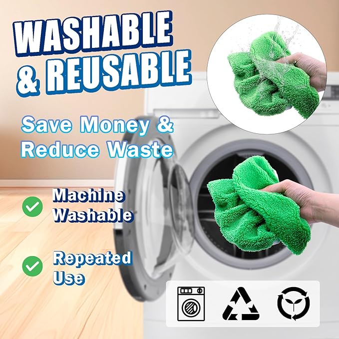 Reusable Mop Pads Compatible with Swiffer Sweeper Mop, Washable Wet Mop Pads Refills, Dry Sweeping Cloths, Microfiber Mops for Floor Cleaning -4 Pack