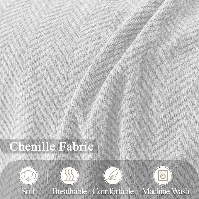 ALIECOM Sectional Couch Covers L Shape Sectional Sofa Cover for Dogs 2 Piece Thick Chenille L Shaped Couch Cover Blanket Chaise Sofa Slipcovers Pet Furniture Protector Washable (X-Large, Air Grey)