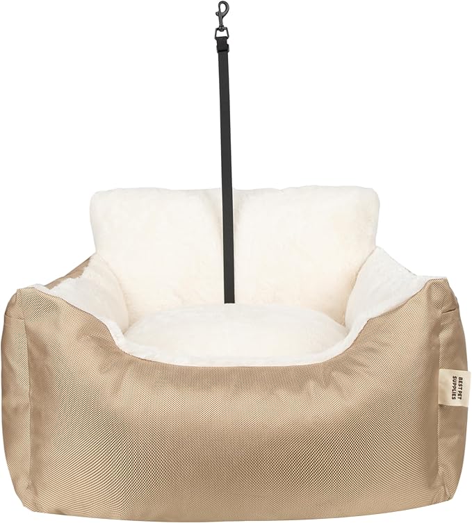 Best Pet Supplies Dog House Bed Crate Mat Tent Indoor Round Soft Plush for Small, Medium, and Large Breeds - Brown, 21 x 20 x 14