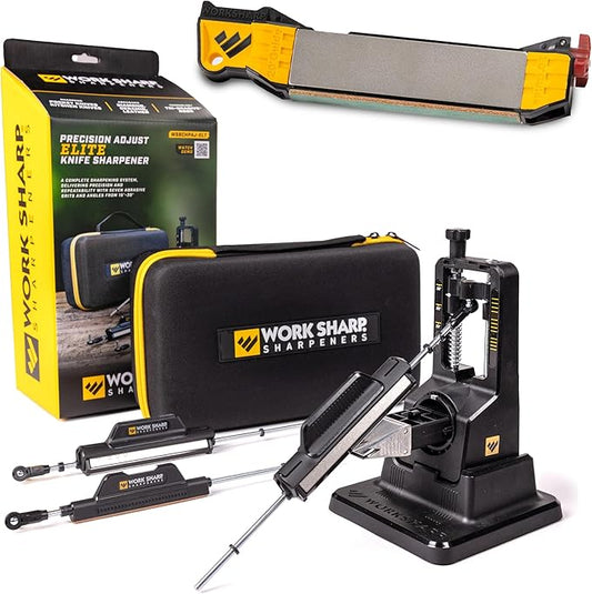 Work Sharp Precision Adjust Elite Set Knife Sharpener value combo bundle with the Guided Field Knife Sharpener