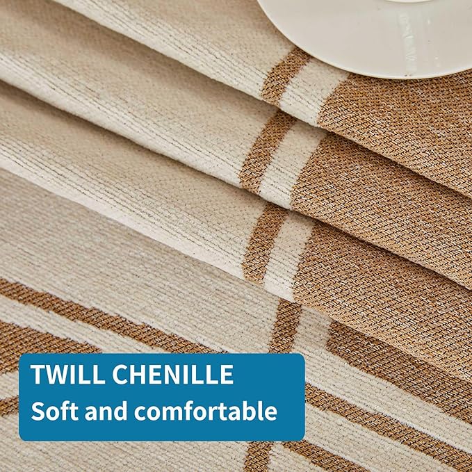 HAOMAIJIA Non Slip Couch Cover - Sofa Covers for 3 Cushion Sectional Couch - Washable Dog & Pet Furniture Protector - Living Room Blanket (Brown-Cream, 71"x134")