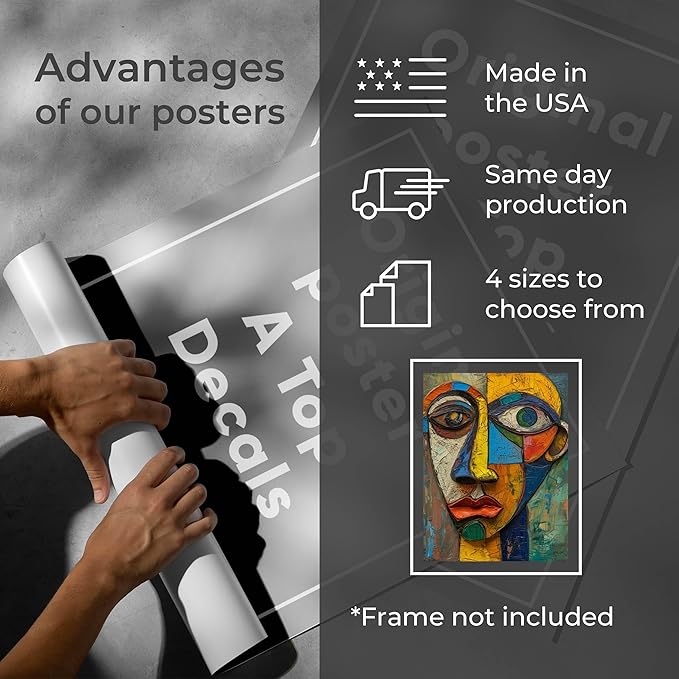 Large Abstract Wall Art - Paper Poster Art - Picasso Style Painting Poster - Pablo Picasso Style Art Poster - Piccaso Style Poster