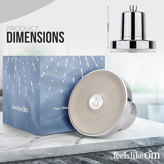 Filtered Shower Head with Water Softener - High Pressure Shower Head Filter for Hard Water - Shower Filter removes Toxic Chemicals & Chlorine - Best Shower Filter for Hair & Skin