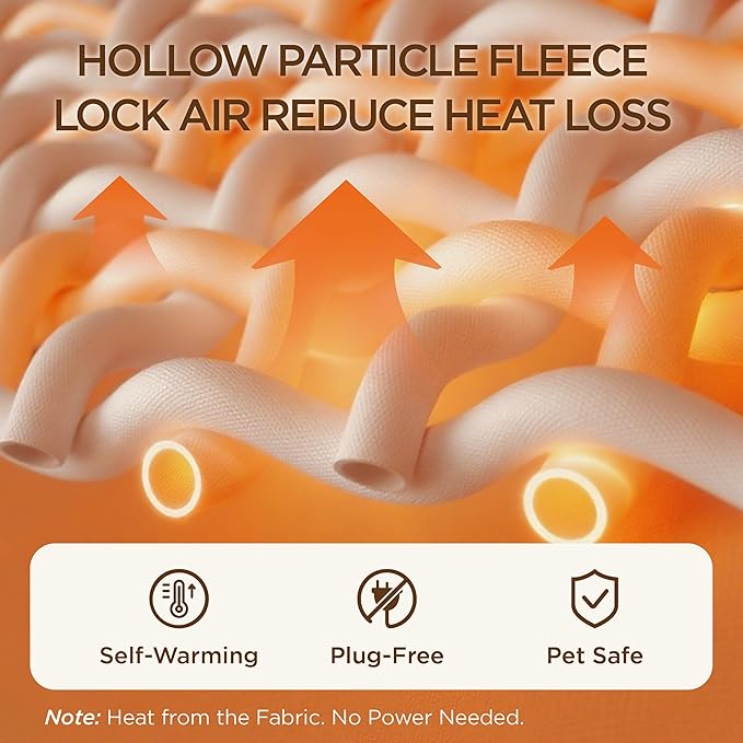 Bedsure Self Warming Orthopedic Dog Bed Medium Size Dogs - Washable Medium Dog Bed Waterproof, Comfort Pet Couch with Removable Cover, Pets Sofa with Nonskid Bottom, Brown, Non-Electric