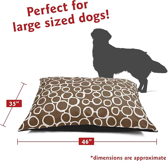 Majestic Pet Rectangle Washable Non Slip Comfy Dog Crate Bed - Super Value Pillow - Large Breed 46 x 35 Inch - Fusion Mocha