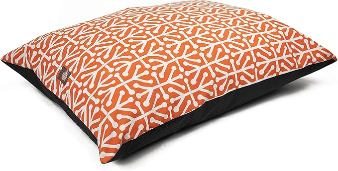 Majestic Pet Large Rectangle Dog Bed - Washable, Non-Slip, Comfy Crate Pillow for Large Breeds - 46 x 35 Inch Kennel Bed - Aruba Orange