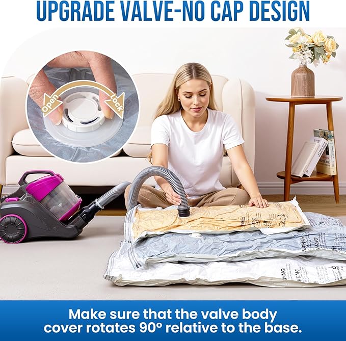 TAILI 8 Pack Vacuum Storage Bags for Comforter and Blankets, Jumbo Vacuum Seal Bags for Bedding 40x31 Inch, Space Saver Bags for Clothes, Pillows, Saving More Closet Space