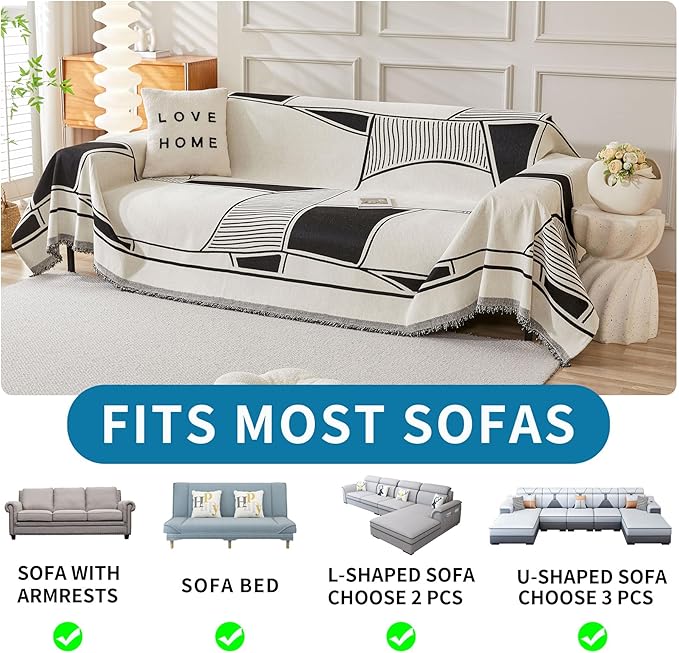 HAOMAIJIA Non Slip Couch Cover Sofa Covers for 2 Cushion Couch Washable sectional Couch Covers for Dogs pet Furniture Protector Couch Cover Blanket for Living Room (71"x102")