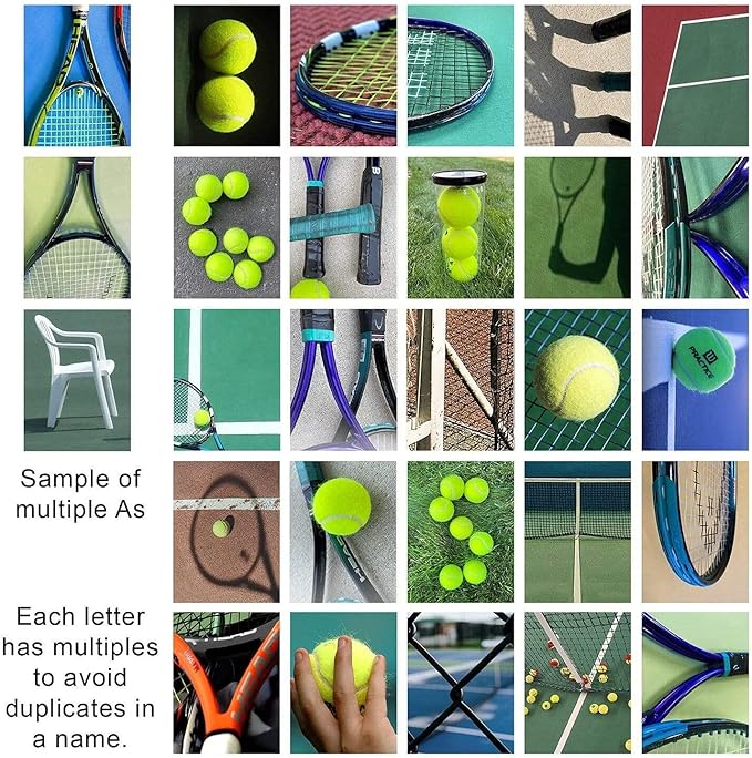 Personal-Prints TENNIS Personalized Décor or Gift for the Tennis Player, Coach, Tournament Champion, or Fan | Customized Tennis Name Wall Art Gift (16"x32" Float Framed Canvas)