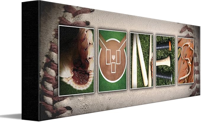 Block Mount SM - Personalized Baseball Name Art Print for Man cave, Boys Room, or Office!