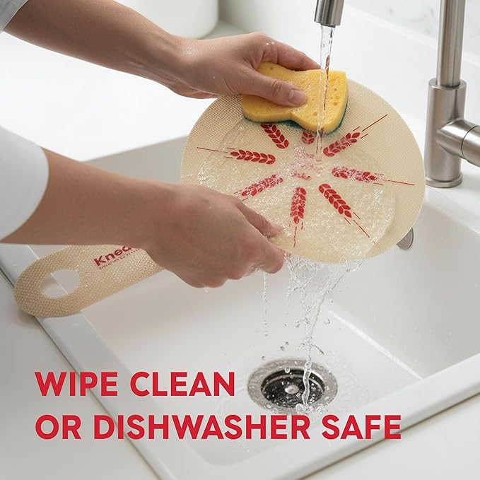 KneadAce Silicone Bread Sling Set Of 2 x Round with Long Handles, Nonstick＆Reusable Easy-Lift Baking Mat Easy Clean Dutch Oven Liners, Sourdough Baking Supplies, Ideal As Gift For Bakers