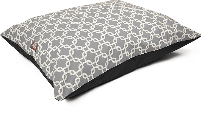 Majestic Pet Rectangle Medium Dog Bed - Non-Slip Washable Crate Kennel Pillow for Sleeping - 35 x 28 Inch for Medium Breeds - Links Gray