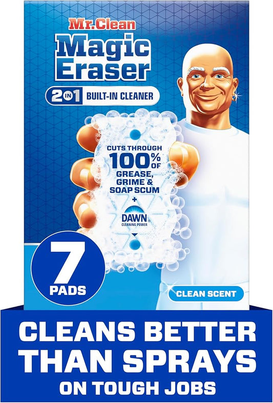 Mr. Clean Magic Eraser Foaming Sponge, All Purpose Cleaner, Dawn Cleaning Power, Ultra Foamy, 7ct