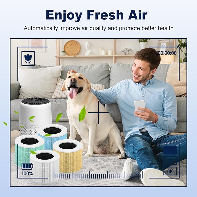 Core Mini Replacement Filter for LEVOIT Core Mini-P Air Purifier, 3-in-1 High-Efficiency H13 True HEPA Activated Carbon Filter, Replace Part # Core Mini-RF, 3 Filter & 10 Fragrance Sponge