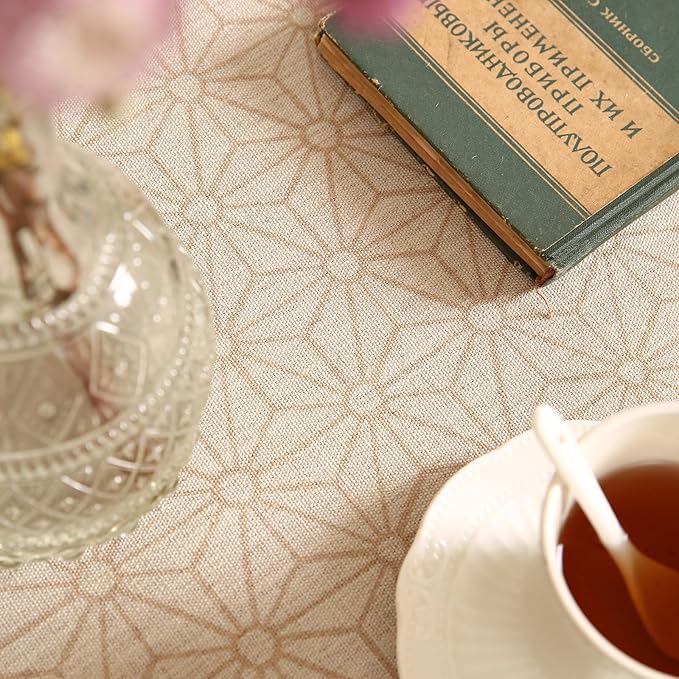 patdrea Designer Vintage Linen Round Table Cloth,Anti-Wrinkle Breathable French Tablecloth,Fall Decor Table Cover for Kitchen Dining,Christmas,Thanksgiving,Tea Party,Diameter 67"-Cudillero