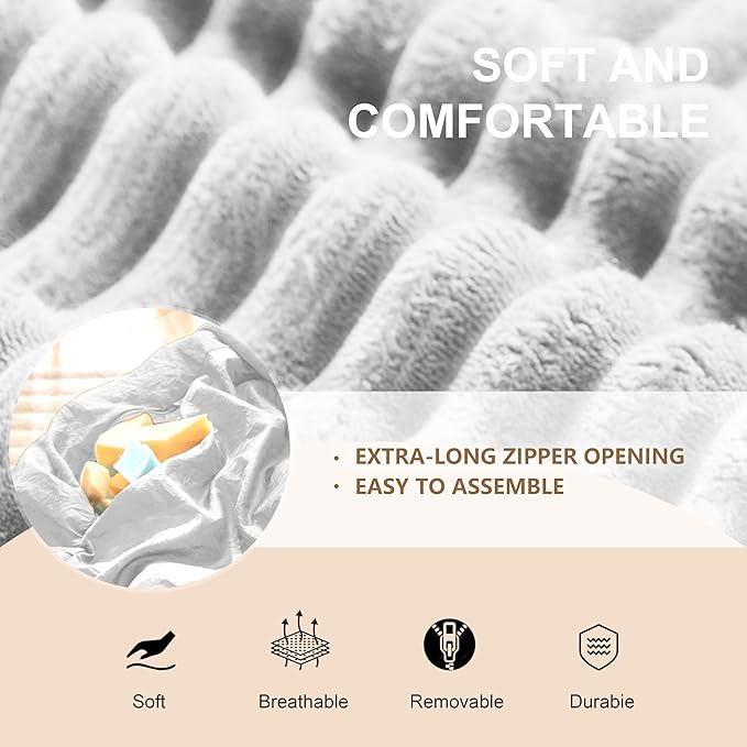 Bean Bag Chair for Adults, Floor Bean Bags Offers Ample Space for Adults,Memory Foam Giant Bean Bags,Lounger Versatile Design Suits Any Room,Movie Nights,Reading (Striped White, 5FT)