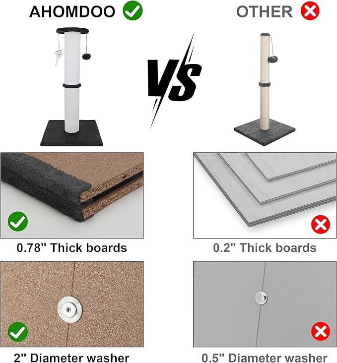 Cat Scratching Post 34 Inches Heavy Duty and Thicker Cat Scratching Post Sisal Rope with Hanging Ball and Mice Scratching Post for Indoor Cats and Adult(Bright Green)