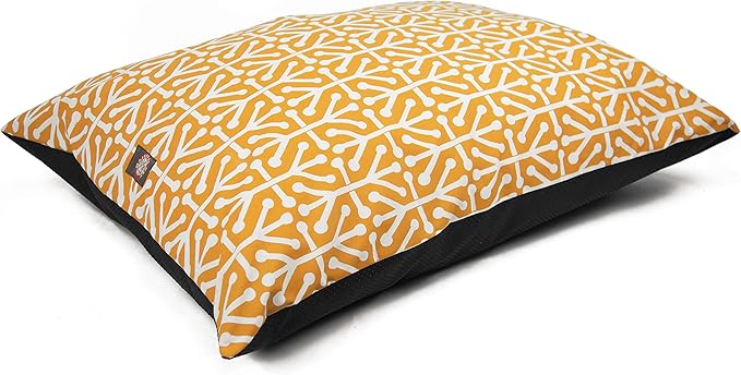 Majestic Pet Rectangle Medium Dog Bed Washable – Non Slip Comfy Pet Bed – Dog Crate Bed Super Value Pillow Dog Bed – Dog Kennel Bed for Sleeping - Dog Bed Medium Breed 35 x 28 Inch – Aruba Yellow