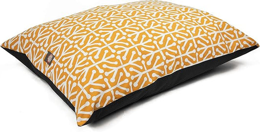 Majestic Pet Rectangle Medium Dog Bed Washable – Non Slip Comfy Pet Bed – Dog Crate Bed Super Value Pillow Dog Bed – Dog Kennel Bed for Sleeping - Dog Bed Medium Breed 35 x 28 Inch – Aruba Yellow