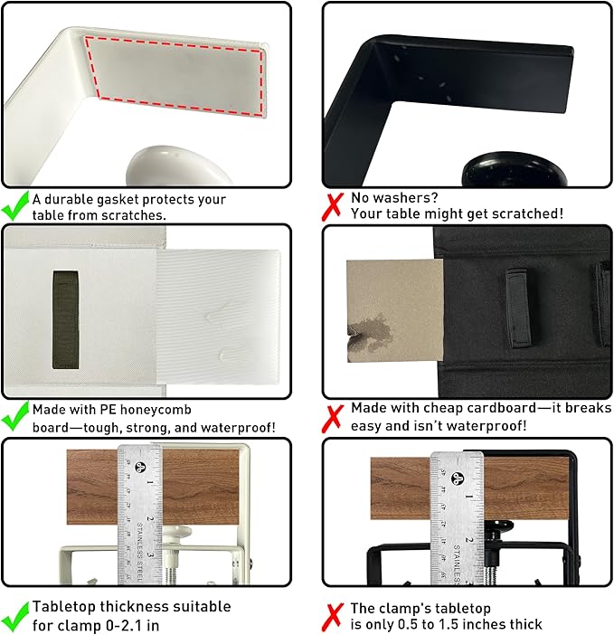 [Upgraded] Under Desk Cable Management, 36" Cord Organizer, with Silicone Pads (No Scratch!), 16 Cable Ties, Washable PE Honeycomb Base,Fits Any Desk 0-2.1", No Stinky Cardboard! Beige