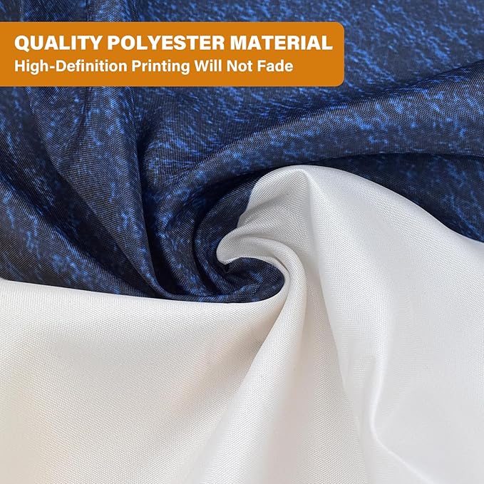 Boho Mid Century Shower Curtain Set for Bathroom, 72"X72" Shower Curtain for Chic Elegant Bathroom Decor, Fabric Shower Curtain Waterproof Durable (Blue Grey, 72" L x 72" W)