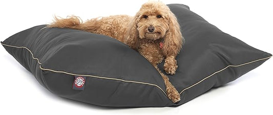 Majestic Pet Rectangle Medium Dog Bed Washable – Non Slip Comfy Pet Bed – Dog Crate Bed Super Value Pillow Dog Bed – Dog Kennel Bed for Sleeping - Dog Bed Medium Breed 35 x 28 Inch – Solid Gray
