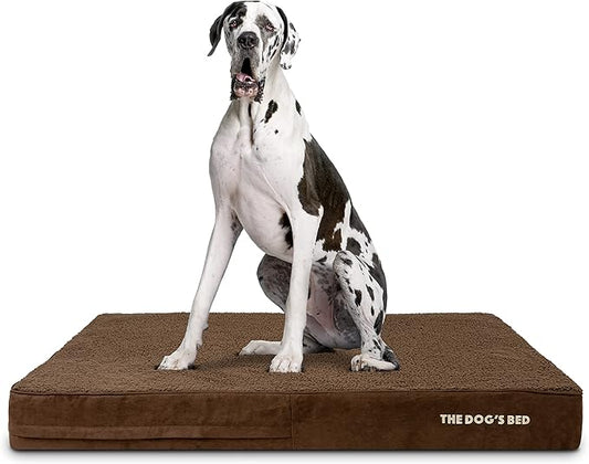 The Dog’s Bed Orthopedic Memory Foam Dog Bed, XXL Brown Plush, Pain Relief for Arthritis, Hip & Elbow Dysplasia, Post Surgery, Lameness, Supportive, Calming, Waterproof Washable Cover