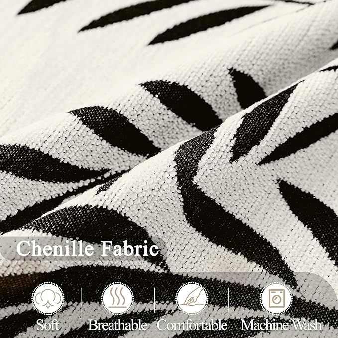 ALIECOM Boho Couch Covers for Sectional Sofa 2 Piece Thick Chenille L Shape Sofa Cover Washable Reversible Couch Cover Blanket Chaise Slipcover Pet Dog Furniture Protector (X-Large, Fashion Black)