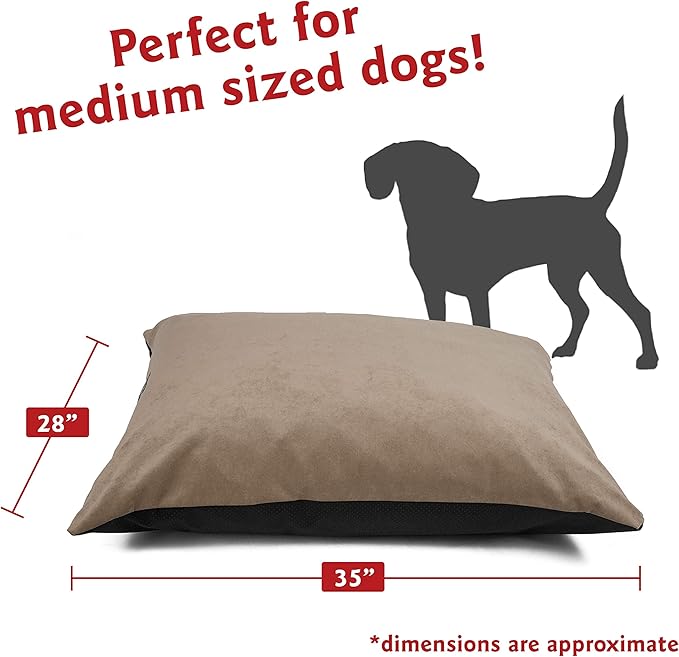 Majestic Pet Non-Slip Comfy Vintage Rectangle Dog Bed, Medium Breed - 35 x 28 Inch