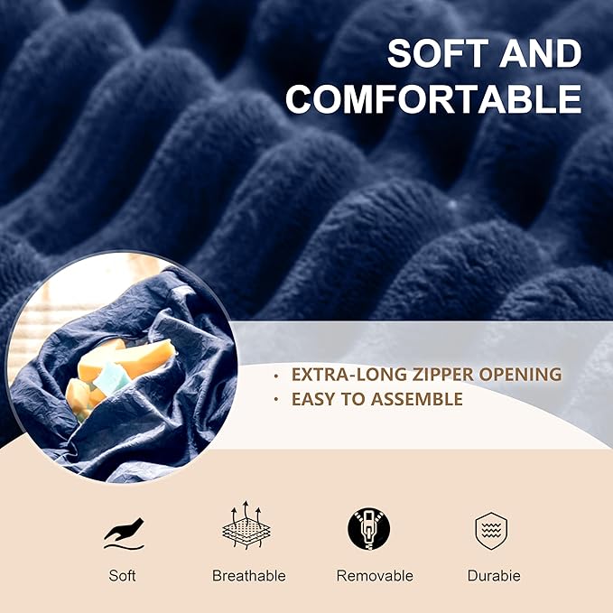 Bean Bag Chair for Adults, Floor Bean Bags Offers Ample Space for Adults,Memory Foam Giant Bean Bags,Lounger Versatile Design Suits Any Room,Movie Nights,Reading (Striped Blue, 5FT)