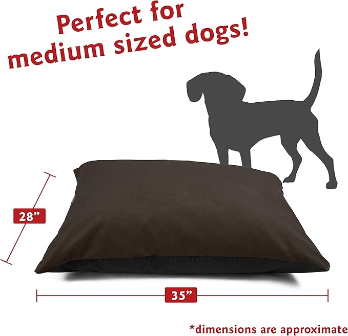 Majestic Pet Rectangle Medium Dog Bed Washable – Non Slip Comfy Pet Bed – Dog Crate Bed Super Value Pillow Dog Bed – Dog Kennel Bed for Sleeping - Dog Bed Medium Breed 35 x 28 Inch – Villa Storm