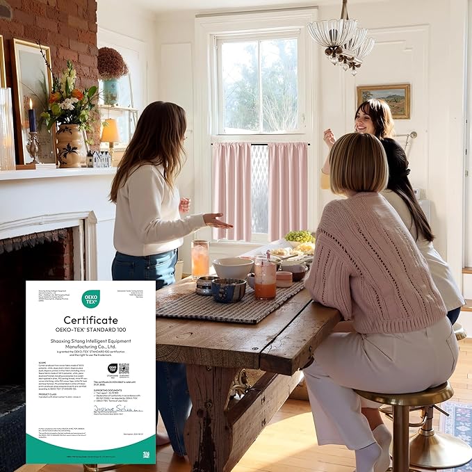 RYB HOME 100% Blackout Basement Curtains 30 inches Long, Heat & UV Blocking Total Room Darkening Noise Reducing Curtains for Bathroom RV Campers, Baby Pink, 2 Panels Set