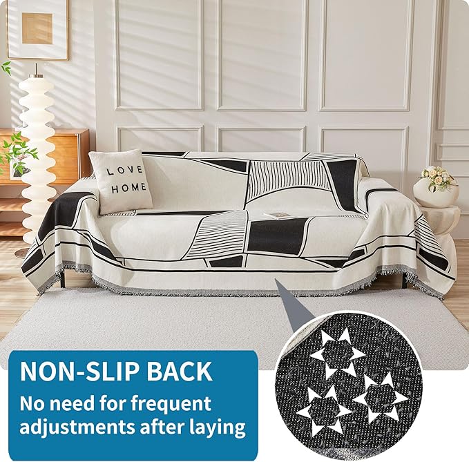 HAOMAIJIA Non Slip Couch Cover Sofa Covers for 2 Cushion Couch Washable sectional Couch Covers for Dogs pet Furniture Protector Couch Cover Blanket for Living Room (71"x102")